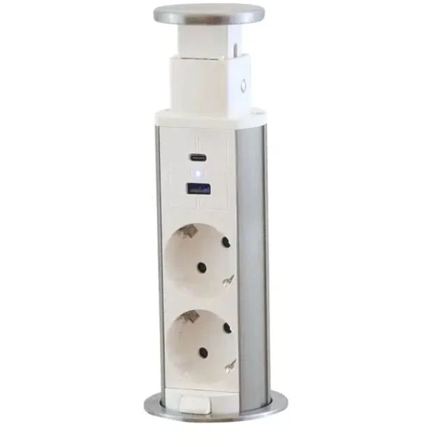 E-Line pop-up grenuttak med 2 uttak og USB A+C, schuko | 8532204 E-Line pop-up grenuttak med 2 uttak og USB A+C, schuko | 8532204