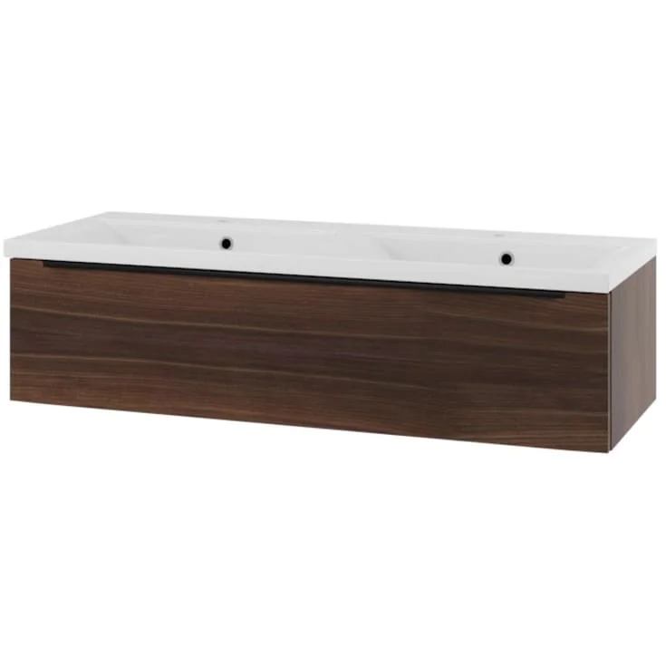 Linn Bad Mari servantskap, 1 skuff, 120x45,6x28,5 cm, høyre, valnøtt | 120812H1S