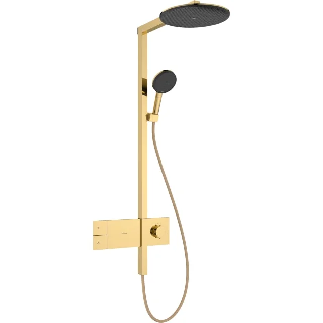 Hansgrohe Raindance Alive S Showerpipe dusjsett, vannsparende, gull | 24583990 Hansgrohe Raindance Alive S Showerpipe dusjsett, vannsparende, gull | 24583990
