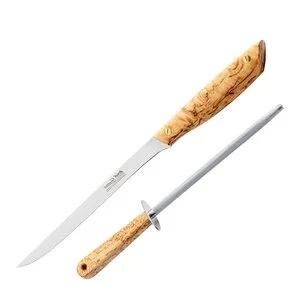 Gourmet gavesett filetekniv 20 cm og brynestål 20 cm masurbjørk/rustfritt stål v:1161327 Gourmet gavesett filetekniv 20 cm og brynestål 20 cm masurbjørk/rustfritt stål v:1161327