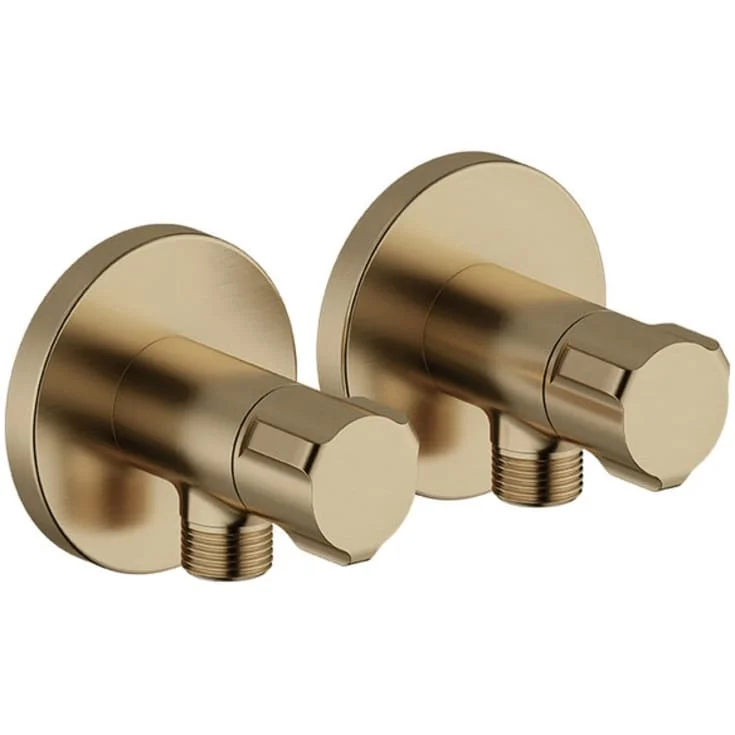 Damixa stopventil, 1/2 x 3/8" nippel, 2 stk., børstet bronse | 4874288