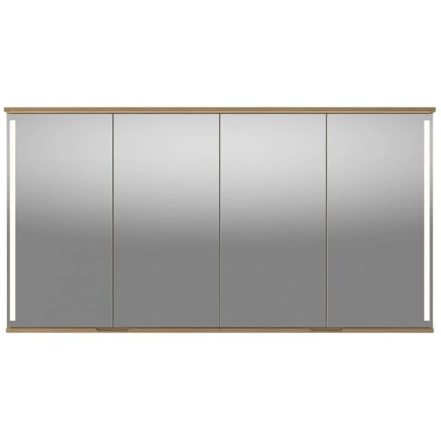 Linn Bad Sogn speilskap med integret led lys, 160x84x18 cm, eikefolie | 20816B