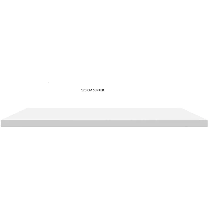 Linn Bad Corian benkeplate, 120x46x1,2 cm, sentrert, hvit matt | 3912KMC