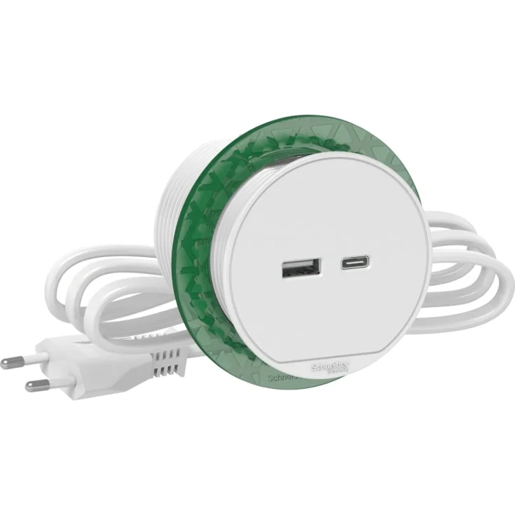 Schneider Electric Unica+ bordopplader med USB-A+C, hvit | 1283906 Schneider Electric Unica+ bordopplader med USB-A+C, hvit | 1283906