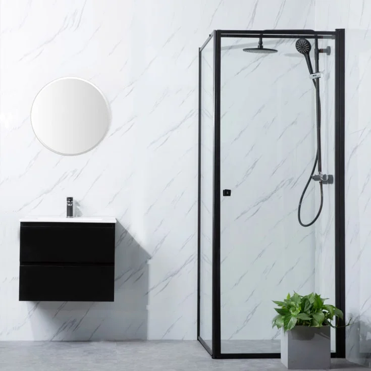 Bathlife Profil dusjhjørne 70×70 cm, klart glass, sort matt profil | 401053522