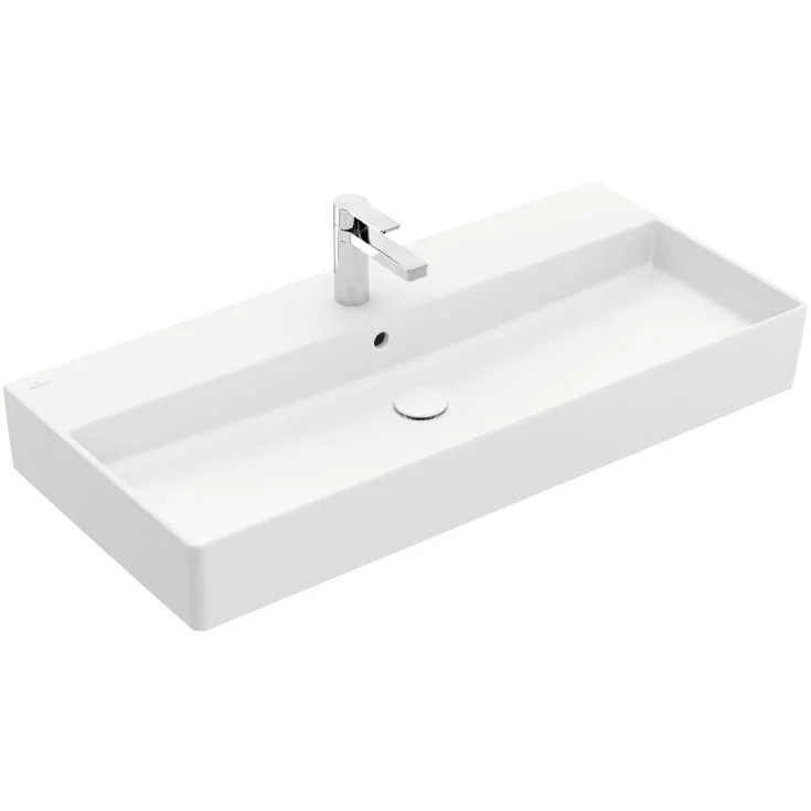 Villeroy & Boch Memento vegghengt servant, 100×47 cm, med CeramicPlus, hvit | 4A22A5RW