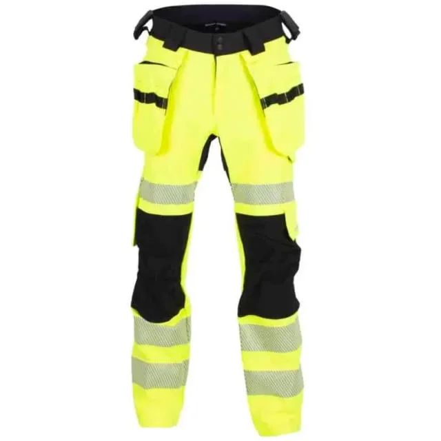 Bekken & Strøm Lillehammer 2.0 arbeidsbukse, HiVis kl.2, unisex, str. C62, sort/gul | 612283