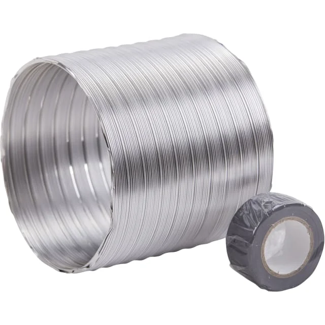 Flexit veggjennomføring med tape, 0,5 m, Ø125 mm, aluminium | 09121