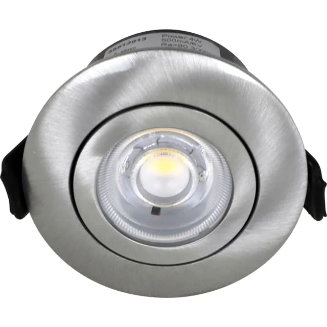 Nordtronic Low Profile Flexible utendørs downlight, driver, Ø5,5 cm, børstet alu, 3000K | 35511523