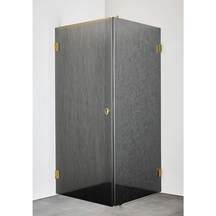 Hafa Infinity dusjhjørne, 90x90 cm, styren glass, messing profil | 1451152