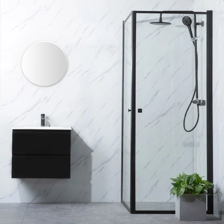 Bathlife Profil dusjhjørne, 90x90 cm, klart glass, sort profil | 401053545