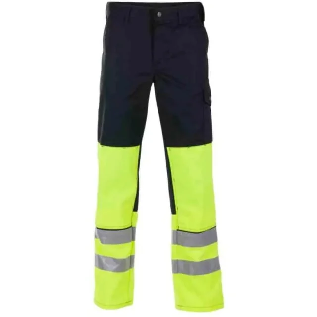 Bekken & Strøm Dokka arbeidsbukse, HiVis kl.1, unisex, str. C44, sort/gul | 677930