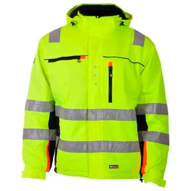 Bekken & Strøm Bergset vinterjakke, HiVis kl.3, unisex, str. L, gul/sort | 647121