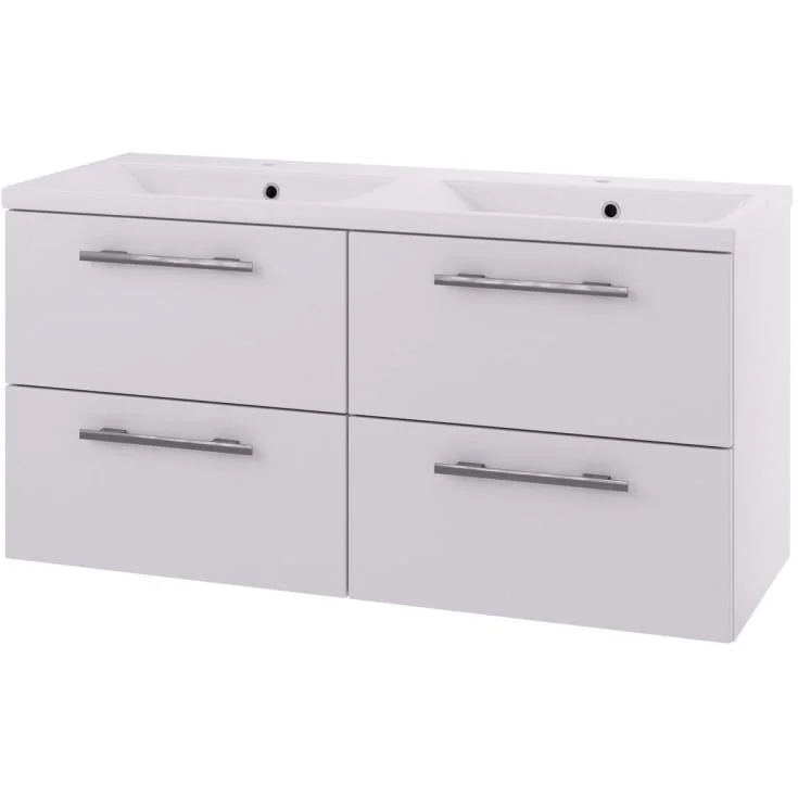 Linn Bad Ingrid servantskap, 4 Skuffer, dobbel, 120x45,3x57 cm, hvit matt | 110112D4S