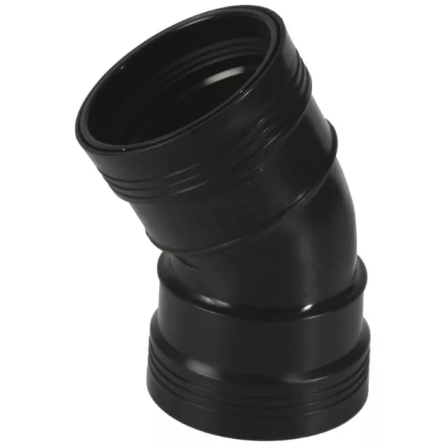 Wavin Wafix 110x30° PP pluss bend, sort | 2215369