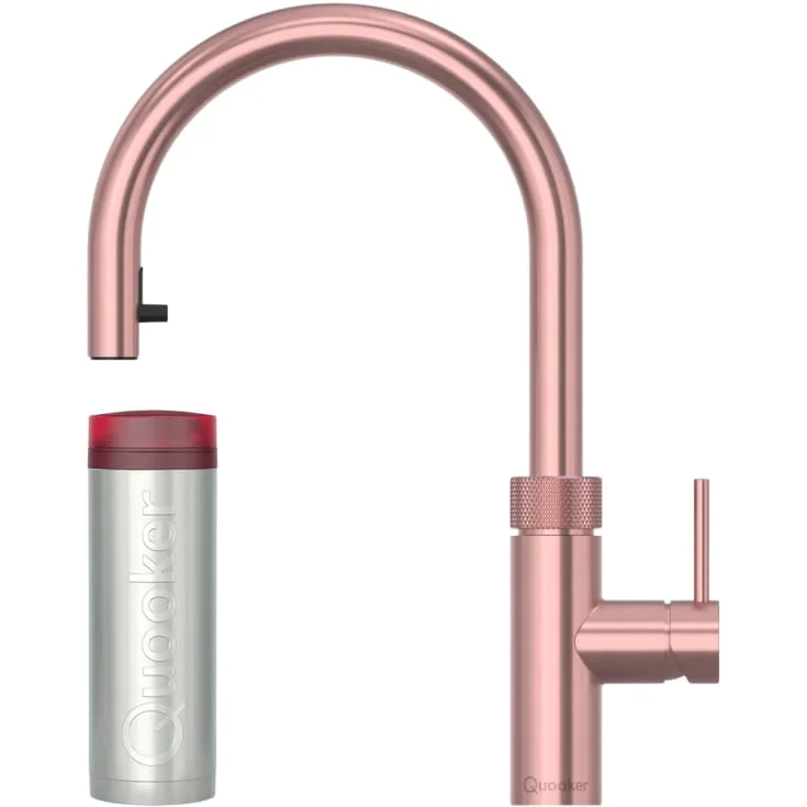 Quooker Flex Round Pro3 kjøkkenarmatur, kokende vann, uttrekkbar tut, rosa kobber | 930241118+NO