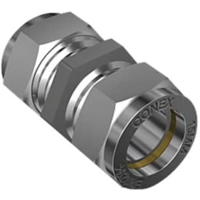 Kompresjons-samlemuffe, krom, 15 mm | EE-5320301--