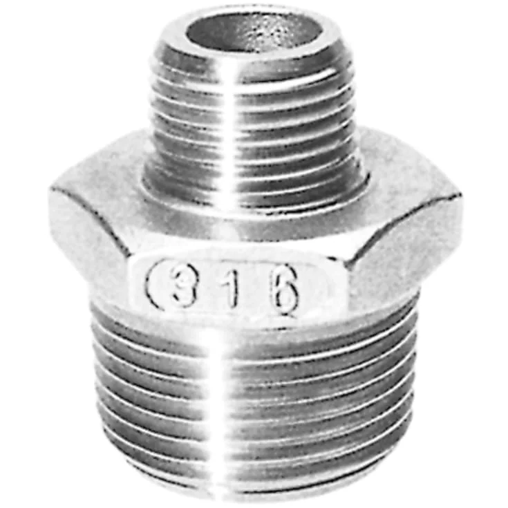 Rustfri overgang ansatsnippel 3/4" x 1/2" | 24052