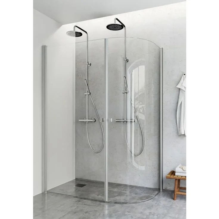 Hafa Igloo Pro dusjhjørne, 146×80 cm, klart glass, aluminium profil | 1450453