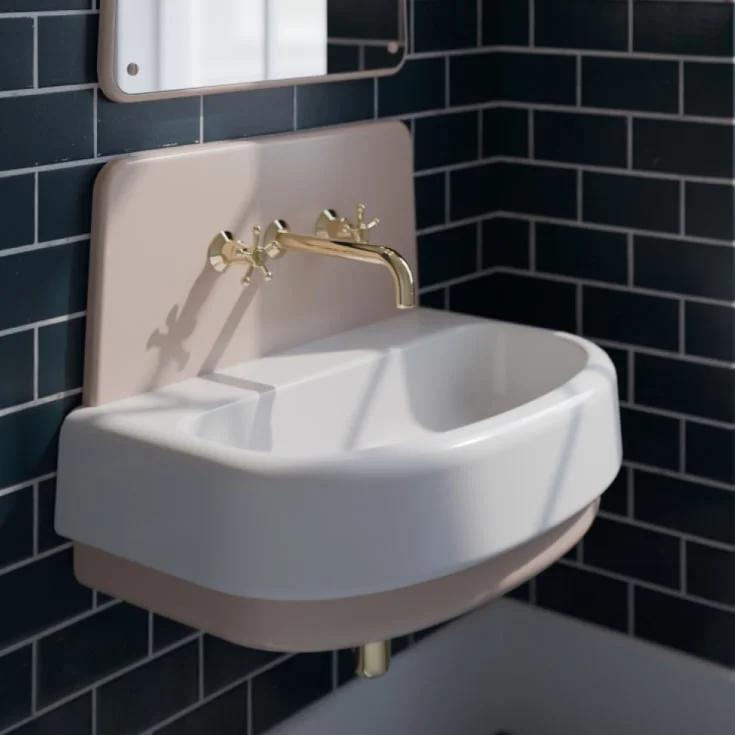 Copenhagen Bath Heritage servant, 70×43,5 cm, rosa/hvit matt | 40010466 Copenhagen Bath Heritage servant, 70×43,5 cm, rosa/hvit matt | 40010466