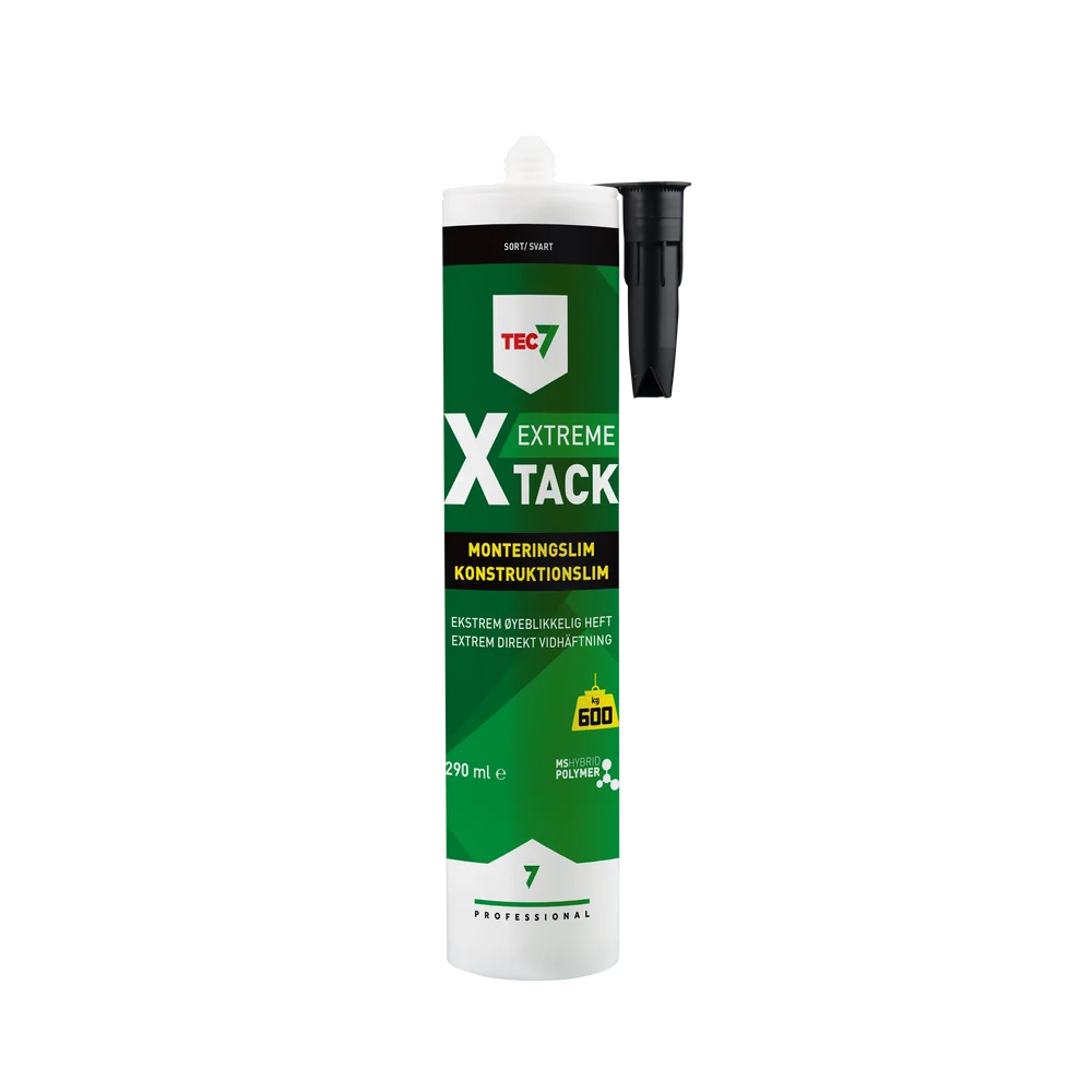 Monteringslim X-Tack Sort 290ml v:9975211