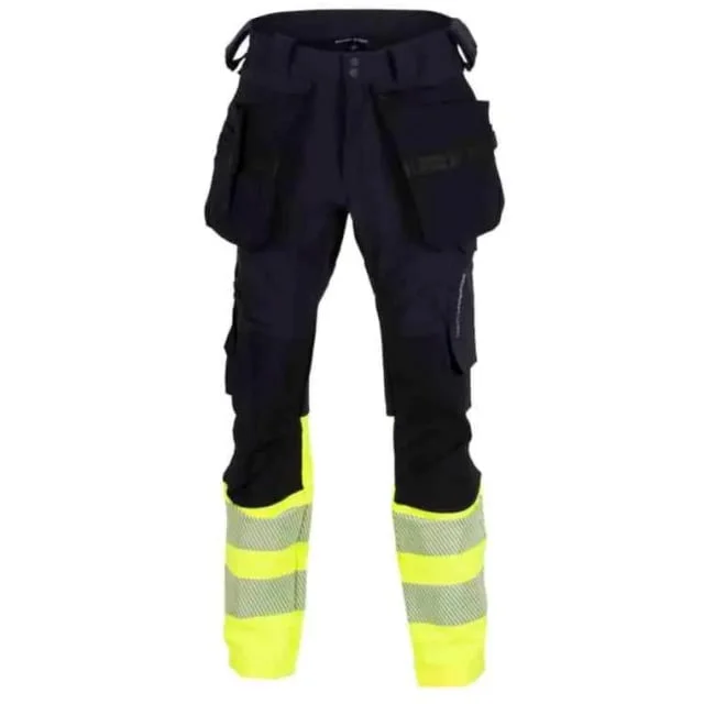 Bekken & Strøm Lillehammer 2.0 håndverksbukse, kl.1, unisex, str. C160, HiVis, sort/gul | 612192