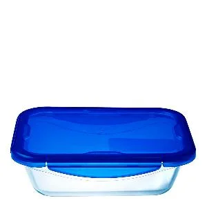 Cook & Go matboks 30x23 cm 3,5L klar/blå v:8728922