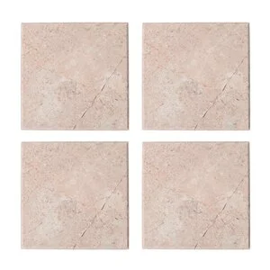 Marmor glassbrikke 10x10 cm 4 stk rosa v:4530783