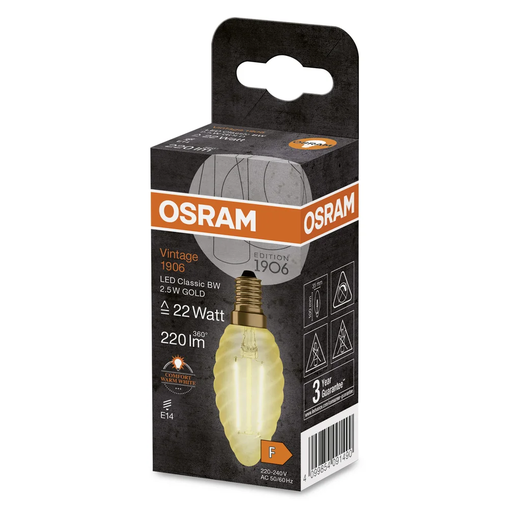LED Classic BW 22 gold 2,5W 2400K E14 v:6758819