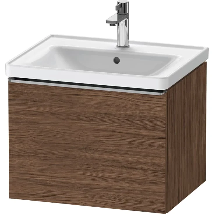 Duravit D-Neo servantskap, 58,4x45,2 cm, mørk valnøtt/stål | DE4249070210000