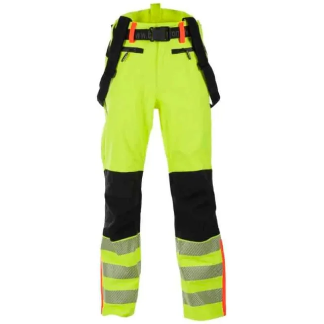 Bekken & Strøm Gjøvik skallbukse, HiVis kl.2, unisex, str. 2XL, gul/sort | 646756