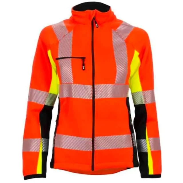 Bekken & Strøm Gjøvik fleecejakke, HiVis kl.2, dame, str. L, rød/sort | 27302819