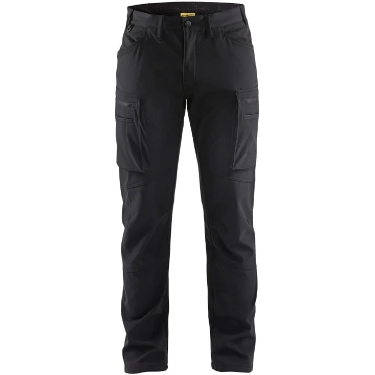 Blåkläder Workwear Service softshell arbeidsbukser, sort, str. D112 | 1477-2513-9900_D112