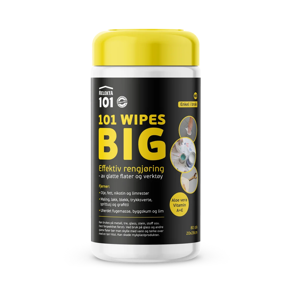 Wipes 101 rengjør hender, verktøy&glatte flater 80stk v:3491536 Wipes 101 rengjør hender, verktøy&glatte flater 80stk v:3491536