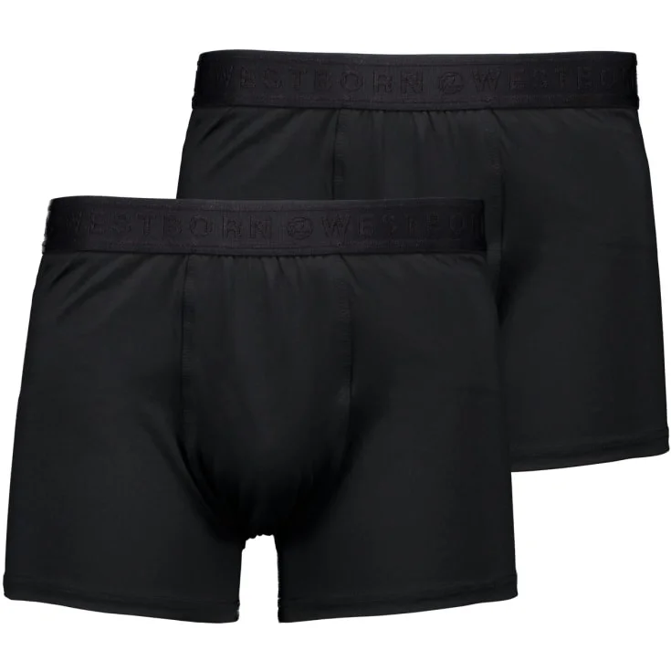 Westborn boxershorts i microfiber, 2-pak, sort, str. 8XL | 061003-09_8XL