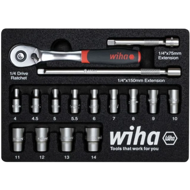 Wiha 1/4" fastnøklesett - 16 deler | 44683