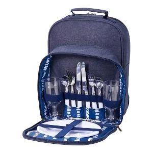 Peri piknikryggsekk for 2 personer blå 26x17x35 cm v:3220315