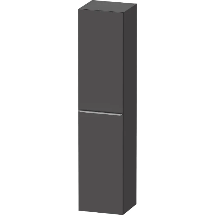 Duravit D-Neo høyskap, 40×176 cm, venstre, matt grafittgrå/stål | DE1328L70490000