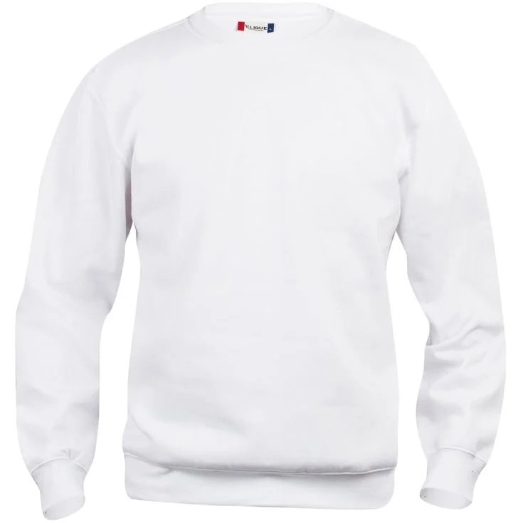Clique Basic Roundneck collegegenser, hvit, str. XS | 021030-00_XS
