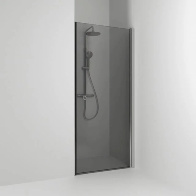 Svedbergs Skoga dusjnisje rett, 90 cm, røykfarget glass, alu matt profil | 60111390