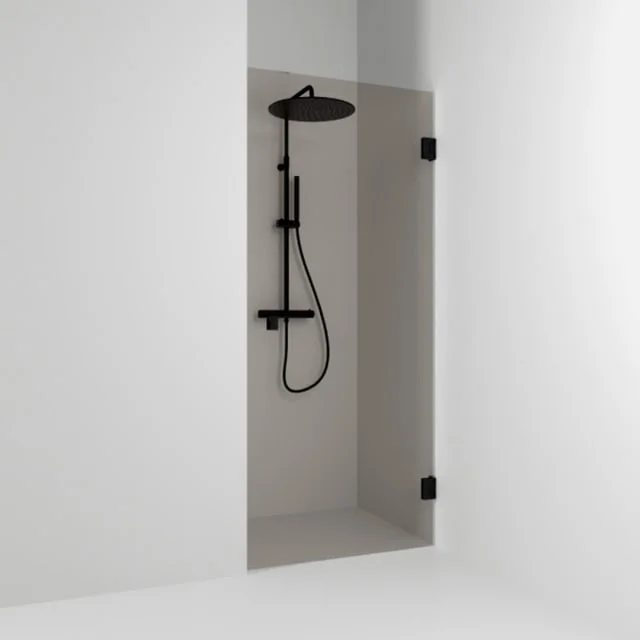 Svedbergs 180° dusjnisje rett, 98,5 cm, bronsefarget glass, sort matt profil | 681998