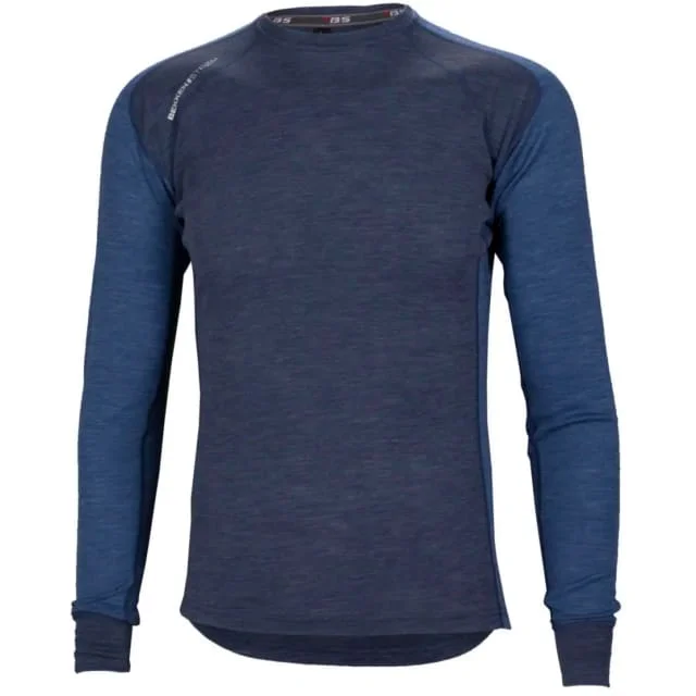 Bekken & Strøm Majavatn merino undertrøye, unisex, str. 2XL, jeansblå/himmelblå | 612678