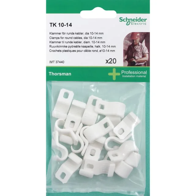 Schneider TK-kabelklemme 20 stk, hvit, 10-14 mm | IMT37440